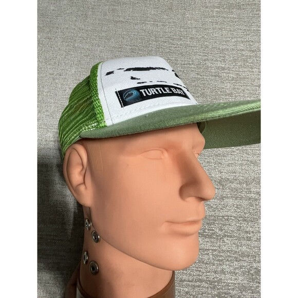Turtle Bay Hat Adjustable Green Cap Adult Green And White SnapBack - Picture 2 of 9